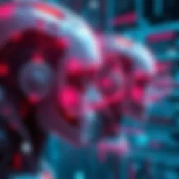 AI displaying glitches An illustration showing an AI interface with glitch effects, depicting odd behavior during user interactions.