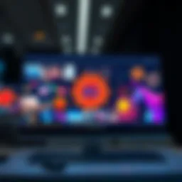 A computer screen displaying colorful AI-generated images with creative designs