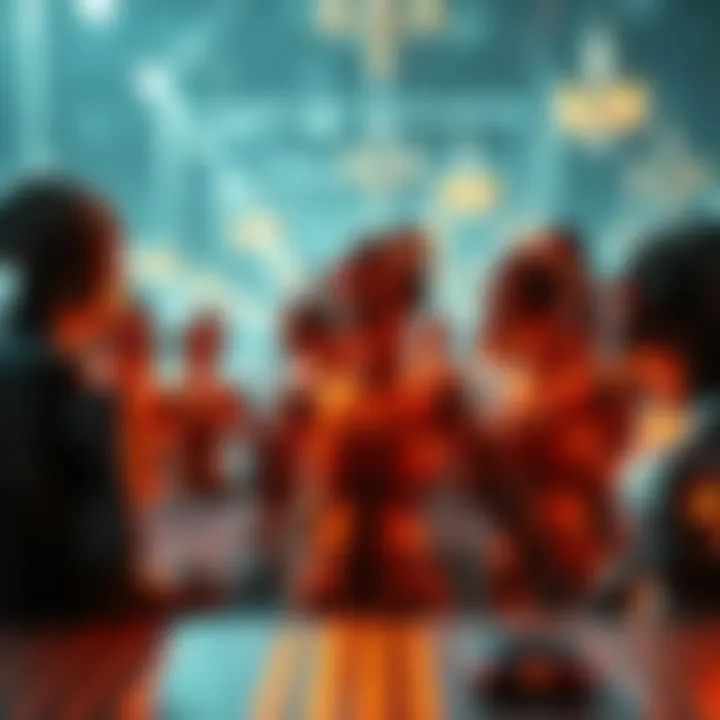 A visual representation of AI-generated personas interacting in a digital space, affecting voter opinions and elections.