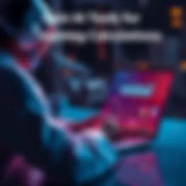 An engineer using AI software to solve complex engineering problems on a laptop with charts and equations displayed on the screen