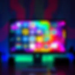 A computer screen displaying various AI presentation tools with a colorful design theme