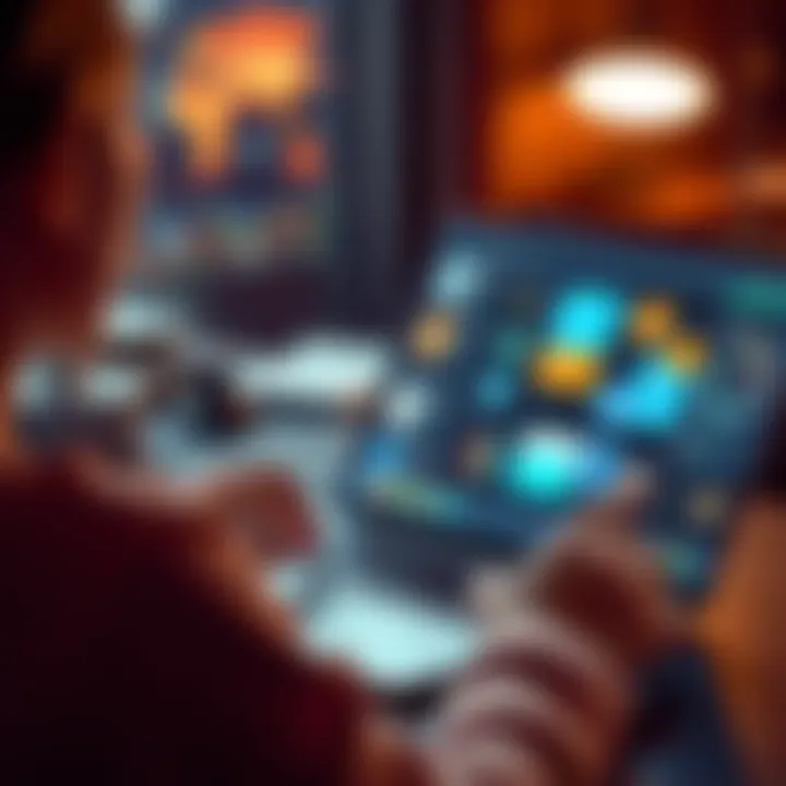 A person using AI tools on a laptop to organize their tasks and schedule, with visuals of apps on the screen.