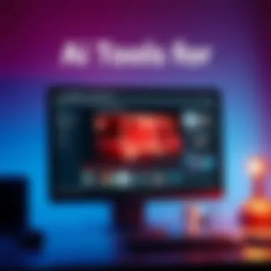 A computer screen showing an AI tool converting a tutorial video into Markdown format, with graphics illustrating video content analysis and screenshot capture.