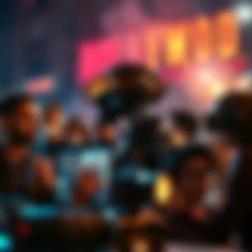 A diverse group of filmmakers using AI technology to create movies, symbolizing the future of the film industry