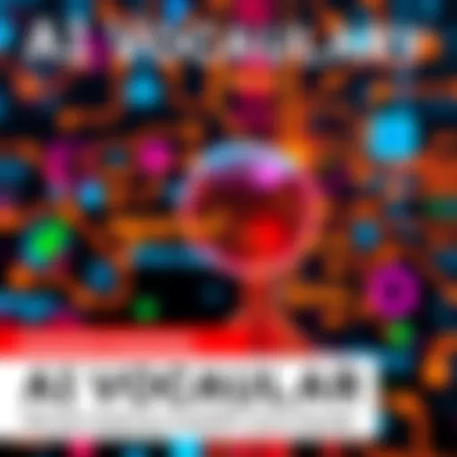 Visual representation of AI terms like recursion, agency, and emergence with colorful graphics