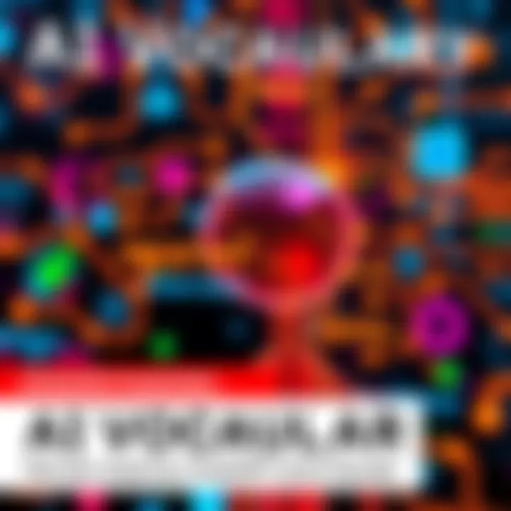 Visual representation of AI terms like recursion, agency, and emergence with colorful graphics