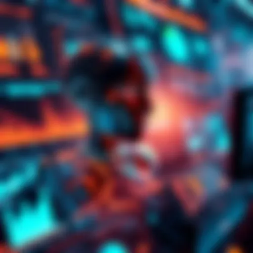 A futuristic representation of AI rapidly analyzing data and conducting simulations, with glowing charts and information displays around it, symbolizing accelerated progress in research.