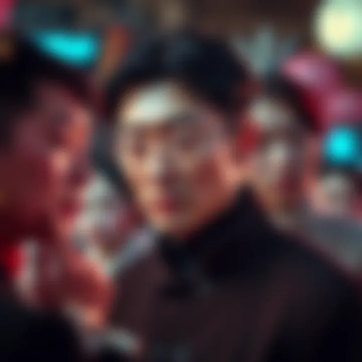 A scene from a Chinese drama featuring lifelike AI-generated faces instead of human actors.