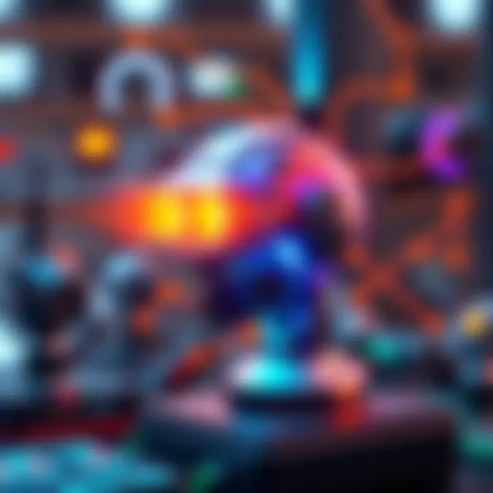 A digital representation of various AI technologies and their applications, showcasing innovations that could impact the future.