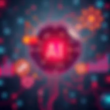 An illustration showing progress in AI technology with symbols of math and healthcare, representing advancements in GPT-5.