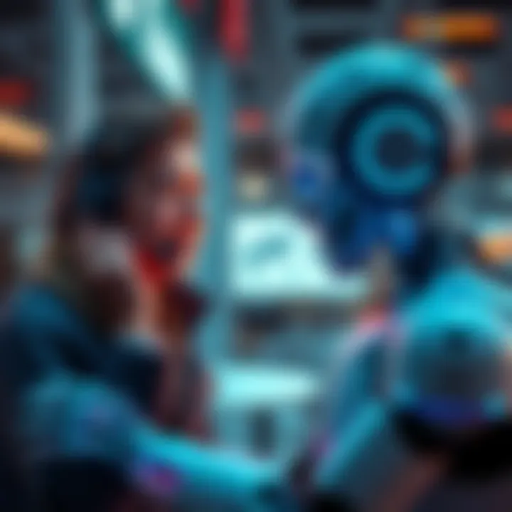 An AI agent represented as a robot failing to address a frustrated customer during a service call