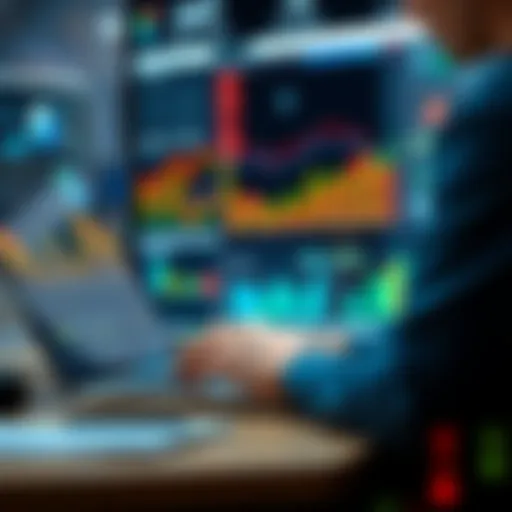 A person working on a laptop with data charts and trend graphs on the screen, representing the development of an AI agent to summarize trends.