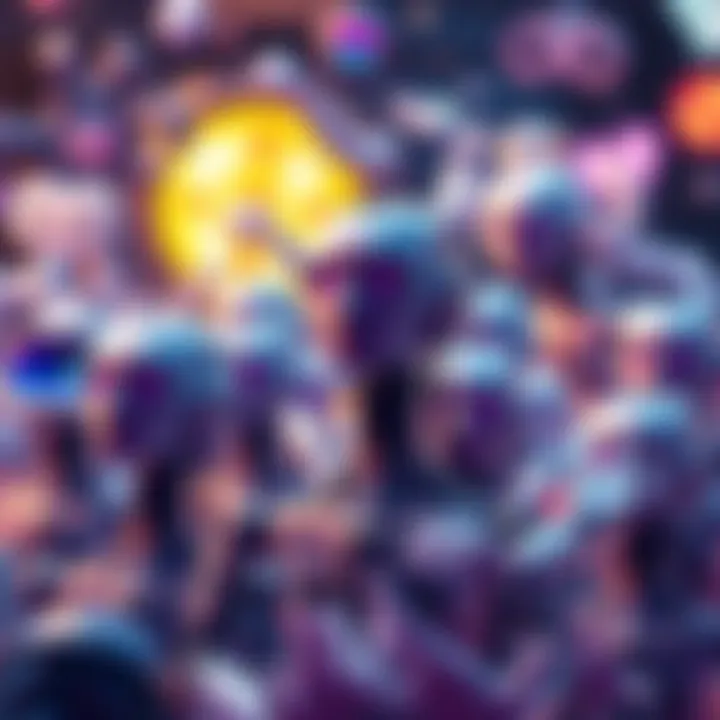 A chaotic scene of various AI agents trying to grab attention, illustrating the confusion and lack of purpose among them.