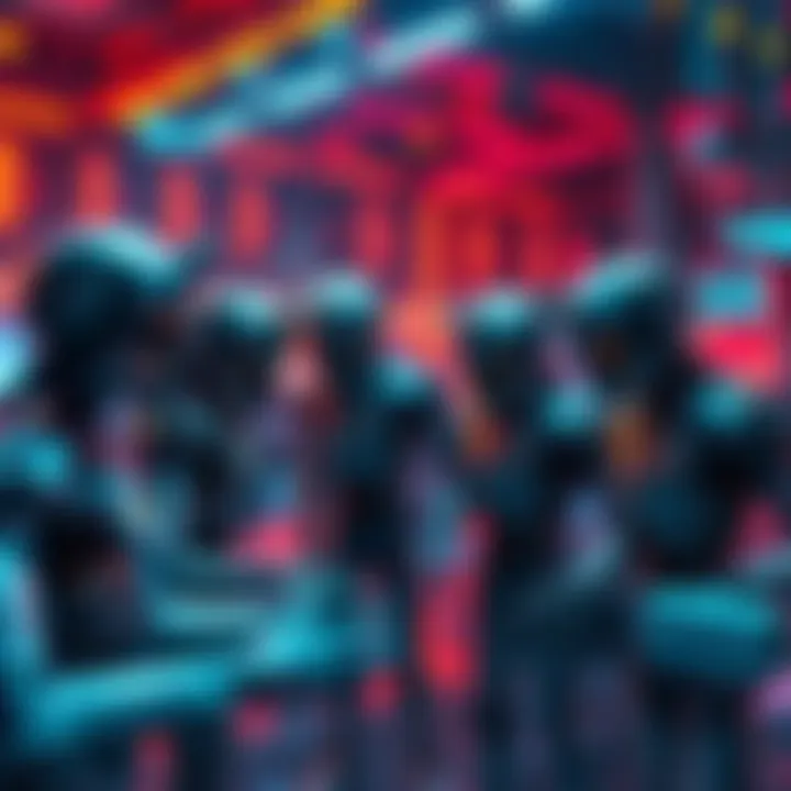 A group of AI agents performing different tasks such as building, exploring, and coordinating without communication.