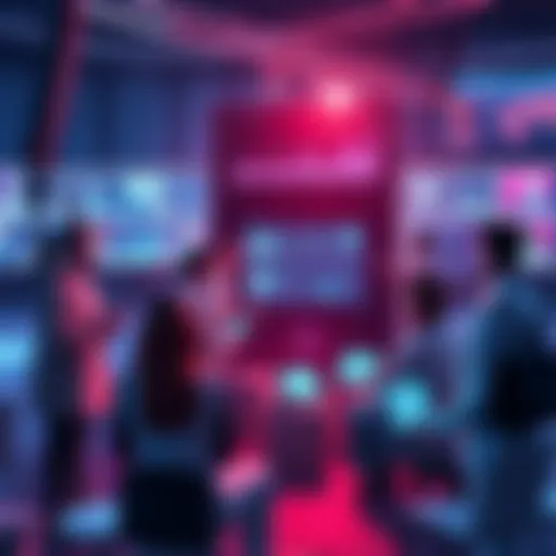 AI Agents in Action A futuristic scene showing a diverse group of people interacting with AI agents on screens and devices, debating autonomy vs. control.