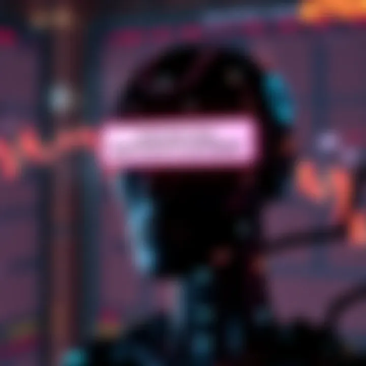 A digital screen displaying an AI system's apology message with a thoughtful background.