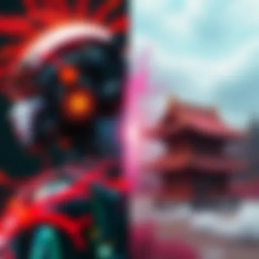 A side-by-side image showing AI-generated art by Neuro-sama and a traditional human-created artwork, highlighting the differences in style and acceptance.