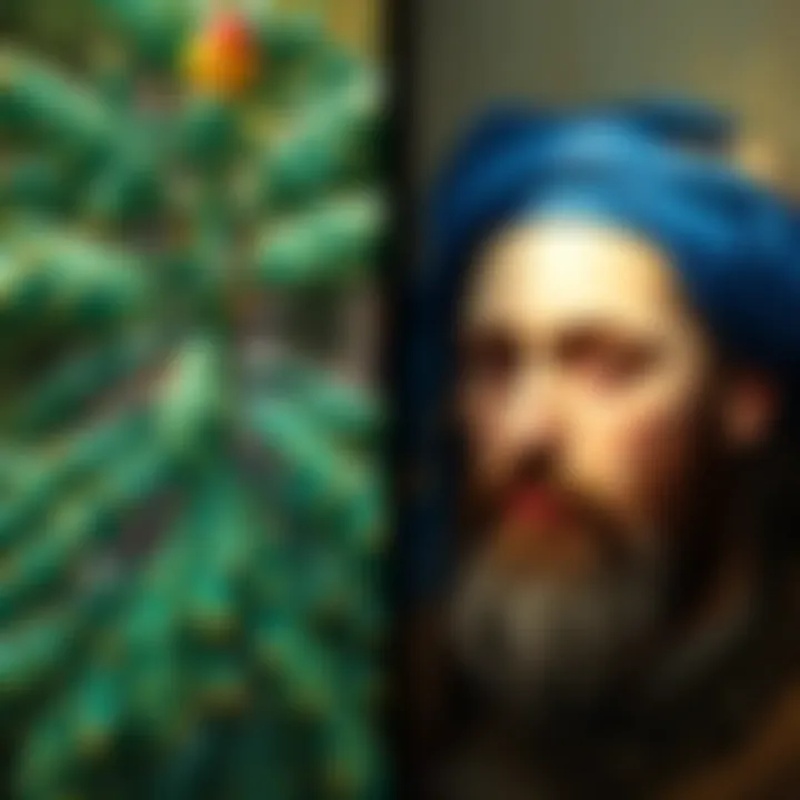 A side-by-side comparison of an AI-generated artwork and a traditional painting, highlighting the differences in detail and emotion.