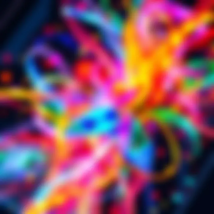 A vibrant digital artwork showcasing a blend of colors and abstract shapes, representing the creativity of AI art.