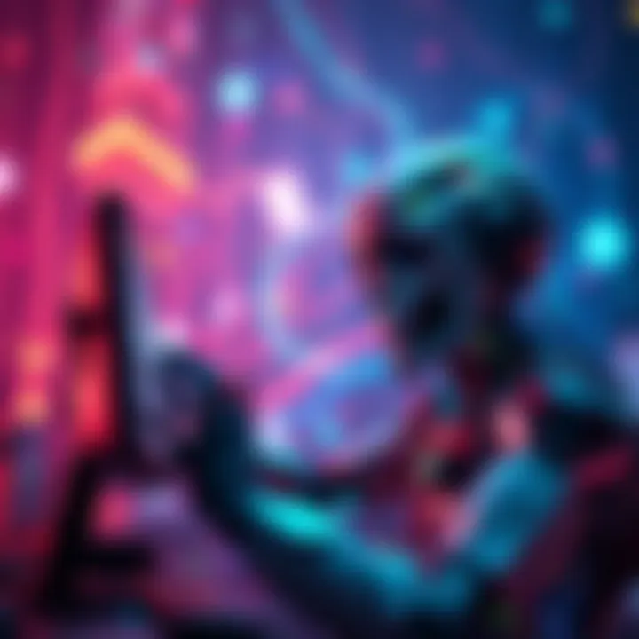 An artist using a computer to generate digital art with AI tools