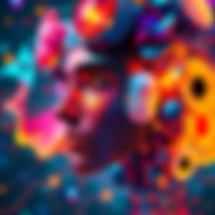 A vibrant AI-generated artwork that highlights emotional expression in art, featuring colors and abstract shapes.