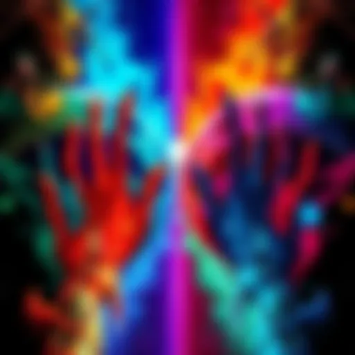 AI-generated art debate A split image showing traditional art on one side and AI-generated art on the other, highlighting the contrast in creation methods.