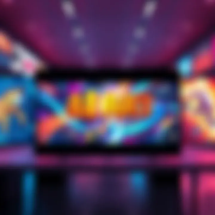 Colorful AI-generated artwork displayed on a screen with a gaming theme