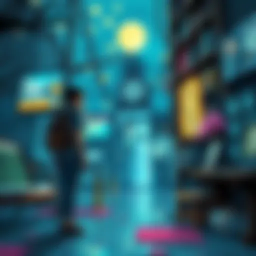 An AI program creating artwork inspired by Studio Ghibli and Da Vinci, blending their iconic styles on a digital canvas.