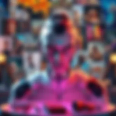 A digital artist looks concerned while surrounded by images of their art being copied without permission, highlighting the issue of art scraping in AI communities.
