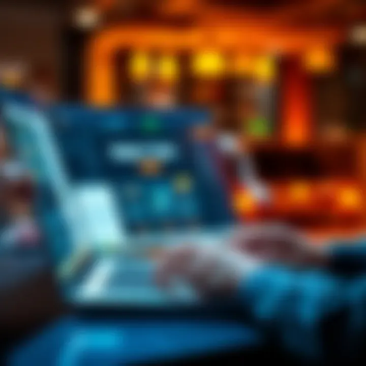 A person using a laptop with automation tools like Make and Zapier open on the screen, focused on workflow design.