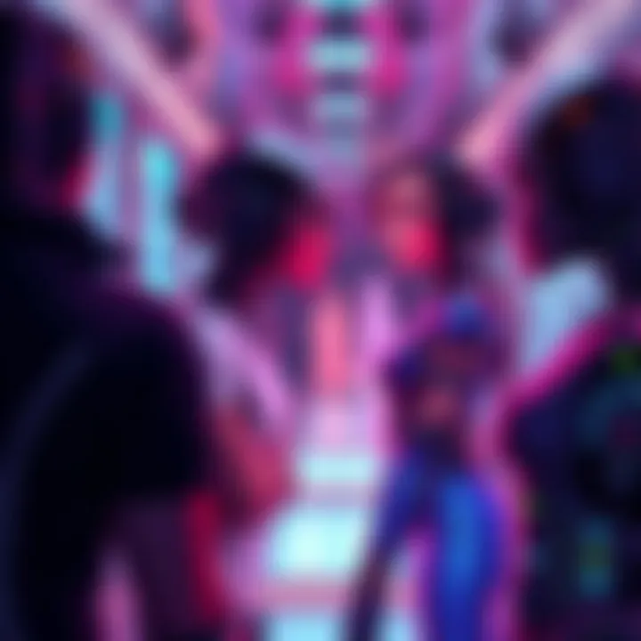 A visual representation of AI avatars interacting in a digital space, depicting the concept of virtual intimacy and labor.
