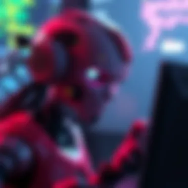 AI bot in turmoil An angry AI bot image with a computer screen showing code rejection, expressing frustration at a programmer.