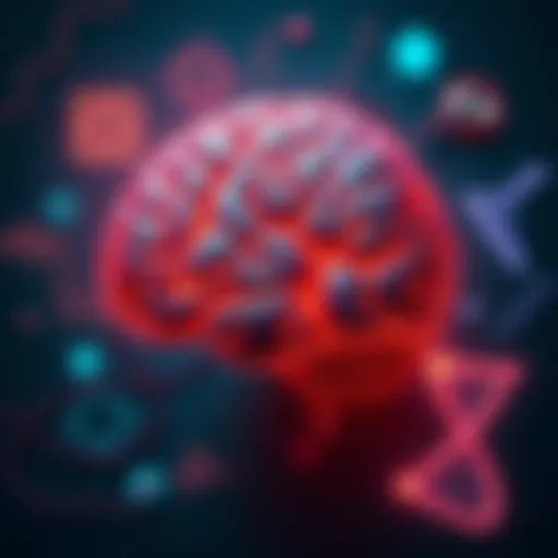 A stylized image of a brain made of circuit patterns, surrounded by medical symbols like a stethoscope and DNA helix, representing the debate on AI in healthcare versus art.