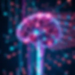A futuristic depiction of an AI brain analyzing quantum field theory equations with particles swirling around