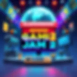 A colorful poster promoting AI Browser Game Jam 2 with game elements and AI graphics