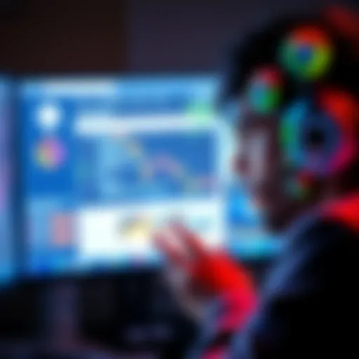 A person looking frustrated at a computer screen displaying slow browsing results with AI browser symbols around