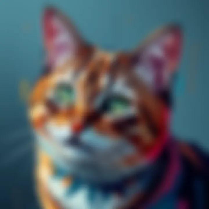 Colorful cat painting inspired by AI creativity