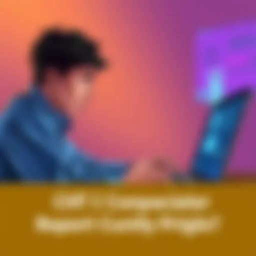 A person typing on a laptop and looking concerned while talking to an AI chatbot about a crime scenario.