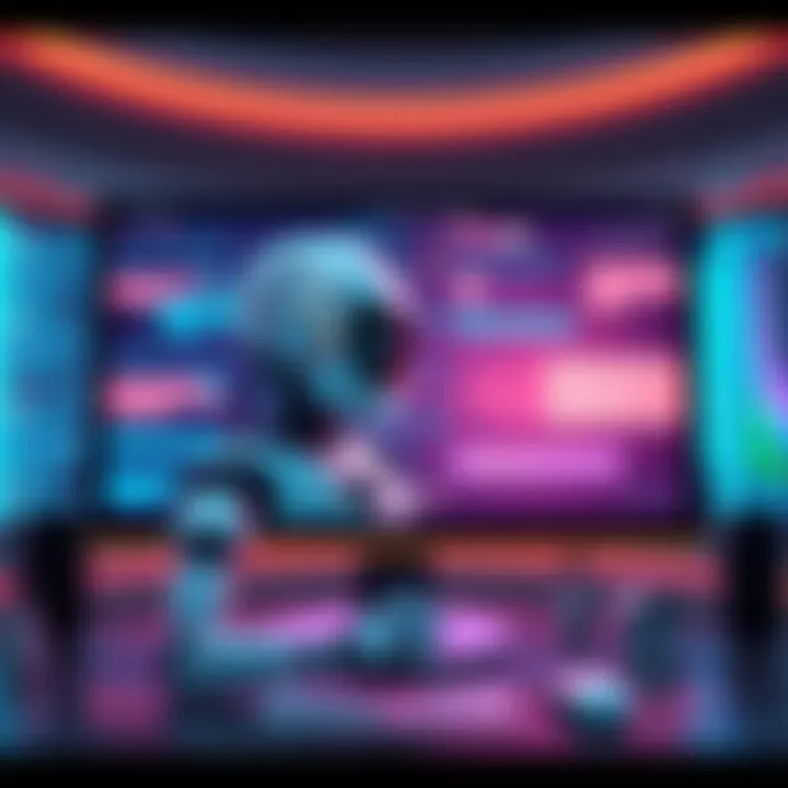 An illustration of an AI chatbot generating unexpected creative content on a computer screen, highlighting the surprising results of AI outputs.