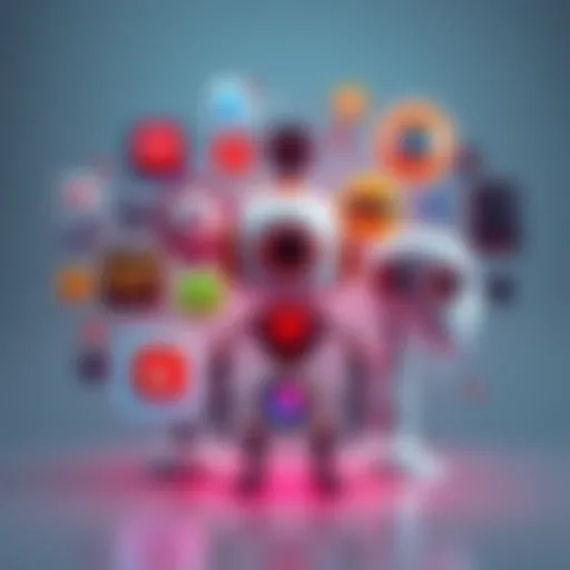 A visual comparison of various AI chatbot logos and interfaces, showcasing their unique features and designs.