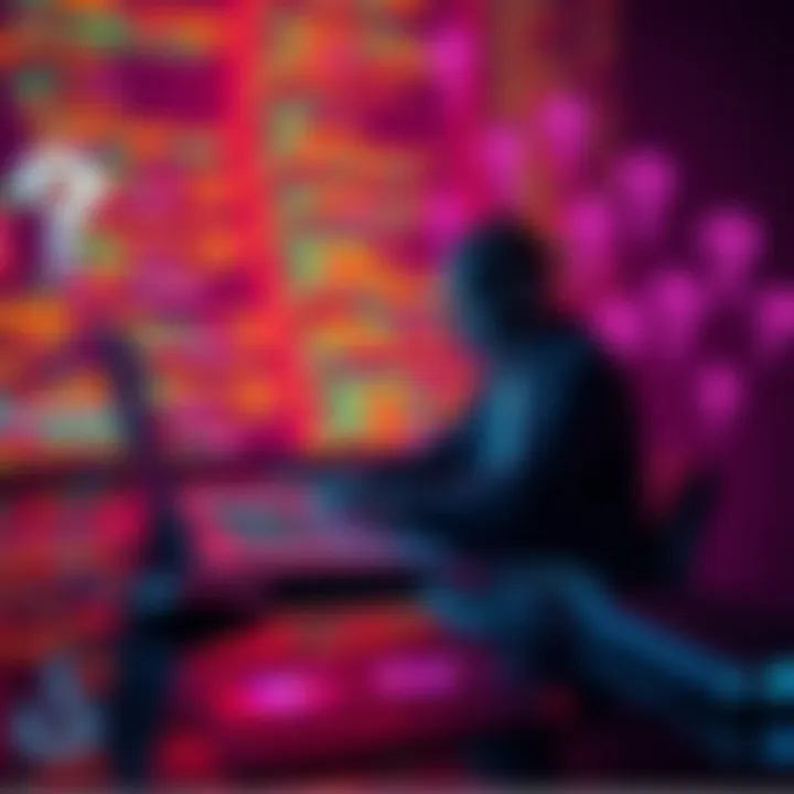 A developer using AI coding tools on a laptop, surrounded by code snippets and question marks about skills, highlighting the debate on AI's impact on learning programming.