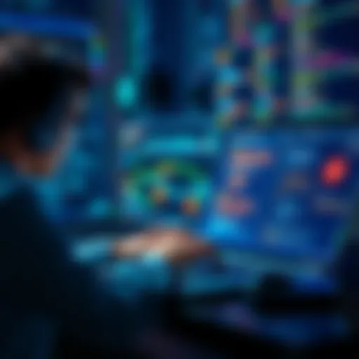 A person working on a laptop with coding symbols and AI tools on the screen, showcasing effective AI coding workflows.