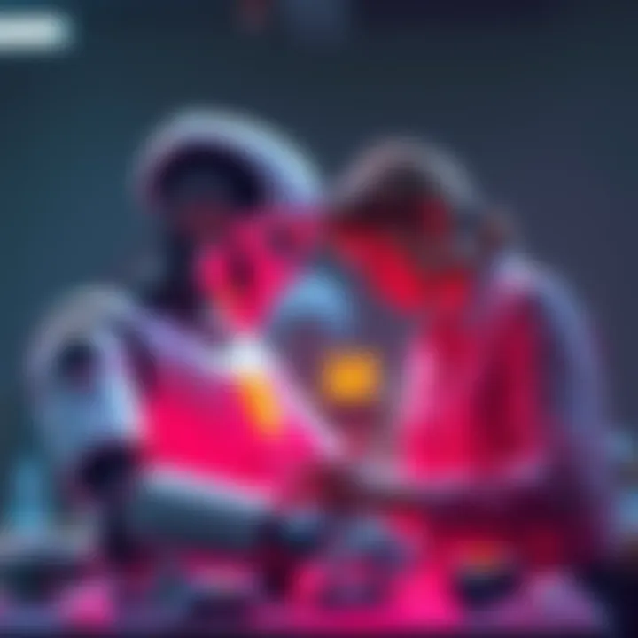 A robot and a person collaborating on a project, symbolizing the shift in job roles as AI takes on undesirable tasks.