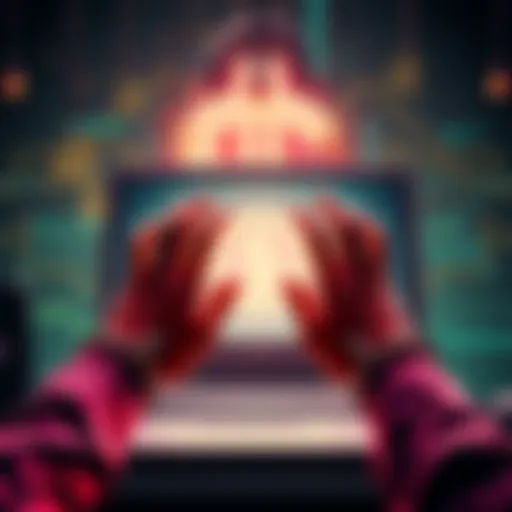 A visual representation of AI companies using tactics to attract and control developers, showing hands reaching for a computer with chains symbolizing restrictions, and a dollar sign in the background...