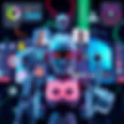 A collage of different AI companion interfaces and characters, showcasing a variety of virtual friends available on different platforms.