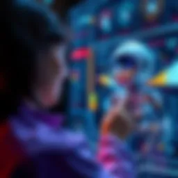 A person interacts with a friendly AI companion on a digital screen, reflecting modern friendship dynamics.