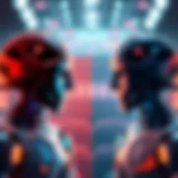 A graphic showing two AI systems analyzing business strategies, one representing ChatGPT and the other a custom AI, highlighting their insights side by side.