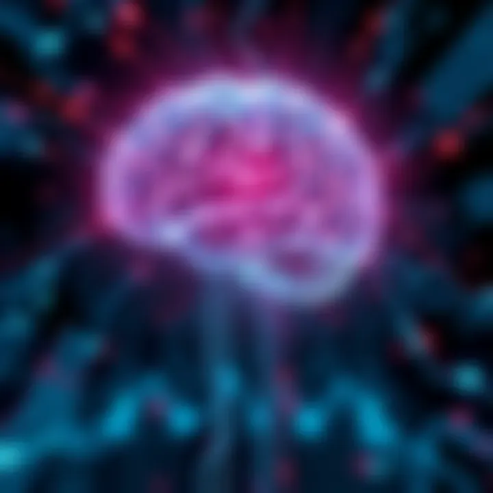A futuristic illustration showing a human brain connected with digital circuits, symbolizing the rise of AGI and technology's future.