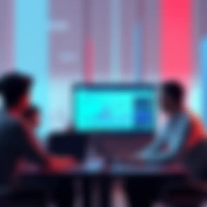 A group of people discussing AI consciousness, with a laptop displaying the AI paper and charts in the background.