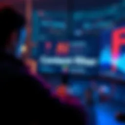 A person using a computer with a visible AI content filter option on the screen, emphasizing user control over information.